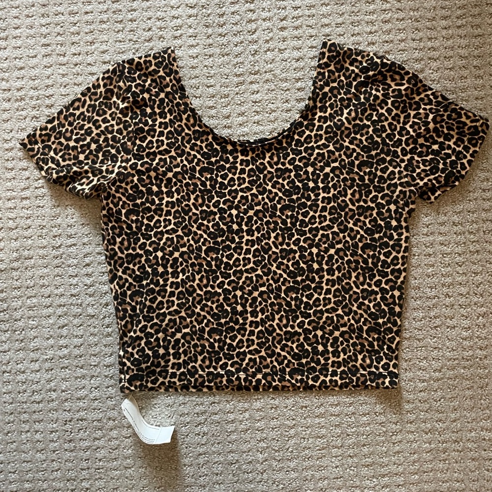 American Apparel Leopard Crop Top NWT